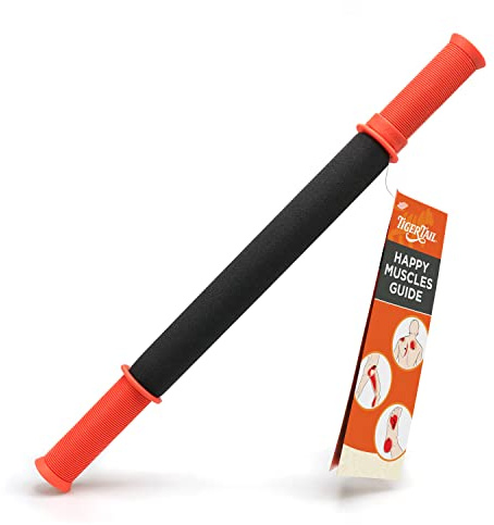 Tiger Tail 18in Massage Stick Portable Roller, Handheld, Deep Tissue Foam Roller, Body Massage and Myofascial Release Tool for Legs, Neck, Calves, Thighs, Shins & Back, The Original 18, Made in USA