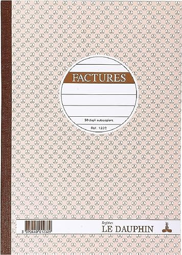 Le Dauphin - Réf. 1232D - 1 manifold FACTURES - papier autocopiant - duplicata (1 original et 1 copie) - 50 feuilles - format 29,7 x 21 cm - couverture vernie