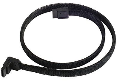 SilverStone SST-CP08 - Cable SATA III 6Gbps, 90°, diseño de Cierre sin Metal, Capa de Cable metálico, 50cm
