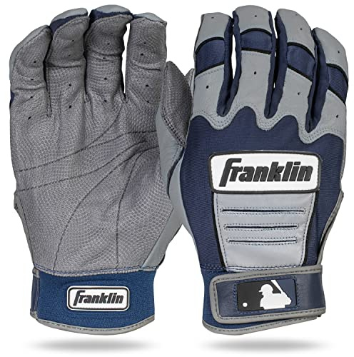 Franklin Sports MLB CFX Pro Baseball Batting Gloves - Gray/Navy - Adult Large