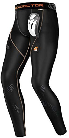 ShockDoctor Jungen Tiefschutz Kompressions-Hockey-Pant mit Bioflex Cup, Black, M, 363-BK-BM