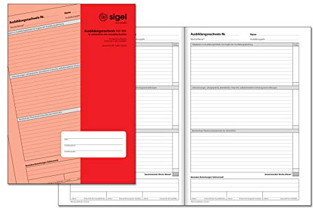 SIGEL AW484 Ausbildungsnachweisheft / Berichtsheft für wöchentliche oder monatliche Eintragungen, A4, 28 Blatt, immer 1 Woche bzw. 1 Monat im Überblick auf 1 Seite, ausreichend für 1 oder 3 Jahre