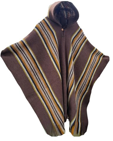 Wigwam sydamerikansk handgjord poncho i 100 % ull INCA poncho (brun)