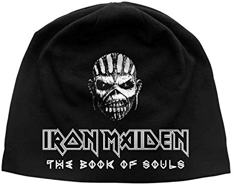 Iron Maiden Beanie Hat Cap The Book of Souls Official Jersey Print One Size Black