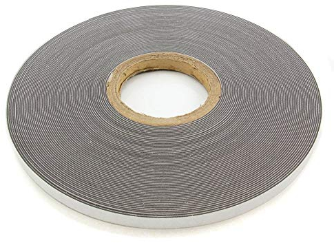 Magnet Expert® 12.7mm wide x 1.3mm thick Gloss White Ferrous Strip with Self Adhesive (5m Length)