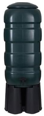 Whitefurze G29WB 100 Liter Capacity Complete Water Butt Kit w/ Stand Easy to fit Space saving, Diverter, Tap, T Piece & Hose for your lawn and garden - Green