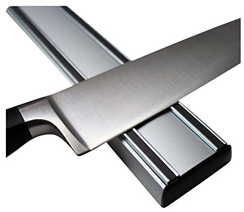 Kniv, magnetlist/magnet knivhållare, knivlist, professionell, extra stark, aluminium – 35/50 cm – mästerverk av smideskonst fäster säkert och till hands, längd: 350 mm