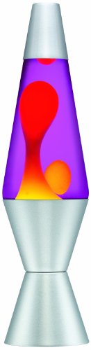 Lava Lamp 2125, Yellow Wax, Purple Liquid, Silver Base and Cap, Original 14.5 inch LAVA Motion Lamp to Illuminate Your Mood