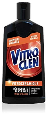 Vitroclen Crème Nettoyant Plaques Vitrocéramique Dégraissant/Désincruste sans Rayer/Ultra Brillance, 200 ml