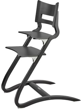 Leander Classic™ Hochstuhl ohne Sicherheitsbügel Schwarz - Zeitloses Design - Individuell Verstellbar - Elastische Konstruktion für die Motorik