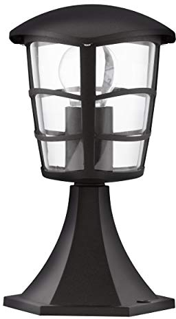 EGLO Außen-Sockellampe Aloria, 1 flammige Außenleuchte, Sockelleuchte aus Aluguss und Kunststoff, Farbe: Schwarz, Fassung: E27, IP44