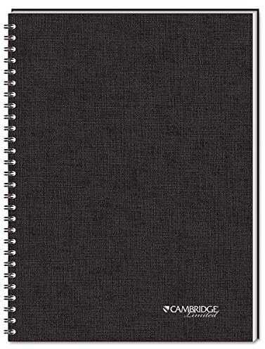 Cambridge Limited Business Notebook, Legal Ruled Paper, 5 x 8, 80 Sheets, Flexible Soft Touch Cover, Wirebound, Black (06074)