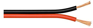 Goobay 15082 Högtalarkabel 2 x 2,5 mm² koppar tråd/boxkabel ljudkabel meter/högtalarkabel kopparkabel/subwoofer kabel/röd svart/50 m