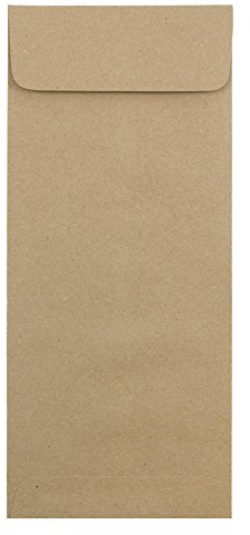 JAM PAPER #14 Policy Premium Envelopes - 5 x 11 1/2 - Brown Kraft Paper Bag - 25/Pack
