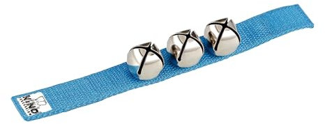 Nino Percussion Wrist Bell Instrument - Musikinstrument für Kinder ab 4 Jahren - Mit Klettverschluss - Nylon, Blau (NINO961B)