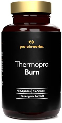 Thermopro Burn - Gold Innovation, Fat Burner Tablets, Preworkout Supplement with Caffeine, Added Amino Acids, Vitamins & Minerals, Reduces Tiredness & Fatigue, 45 Capsules | Protein Works