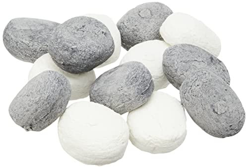 The Stove Wizard Gas Fire Replacement Pebbles 14 Grey & White Pebbles For LPG Electric and Bio Ethanol Fires