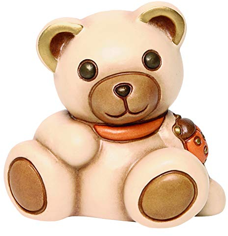 THUN® - Orso Teddy Rudy Piccolo con Coccinella Portafortuna - Animali Soprammobili da Collezione - Ceramica - I Classici
