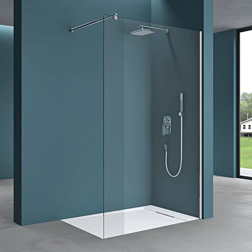 Mai & Mai Duschwand für Dusche Duschabtrennung 120x200cm Walk-In ESG-Sicherheitsglas 8mm NANO Glas BRAM1 Bremen1K