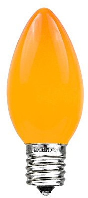Novelty Lights paquete de 25 bombillas de cerámica C9 de repuesto para Navidad al aire libre, base intermedia E17/C9, 7 W