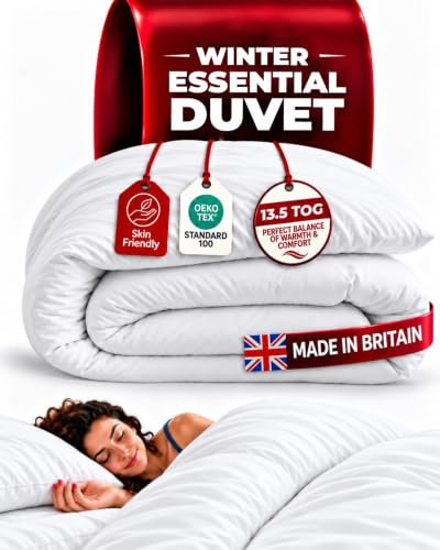 Rohi Anti Allergy Double Duvet 13.5 tog Winter Duvets – Soft & Breathable Luxurious Hollowfibre Quilt with Corvin Cover – Heavyweight Double Bed Duvet (Autumn)