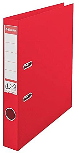 Esselte Raccoglitore a Leva Formato A4, Rosso, in Plastica con Dorso da 5 cm, 1 Pezzo