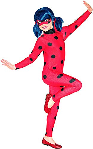 Ladybug Miraculous Lizenzkostüm für Mädchen rot-schwarz - 116/128 (7-8 Jahre)