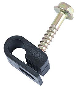Gardner Bender PEC-31525 Stainless Steel Coax Cable Clamp 20 pk, 1/4-Inch, Black