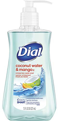 Dial Liquid Hand Soap, Coconut Water & Mango, 7.5 Fluid Ounces