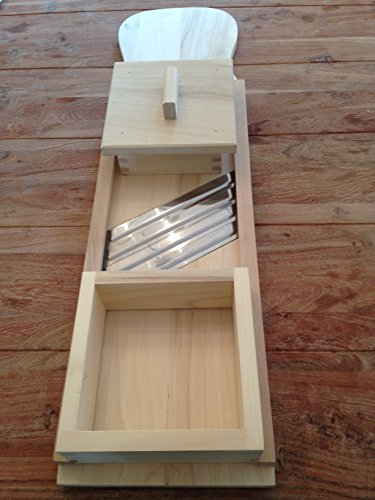 MS-Steinzeug Krauthobel, Krautschneider 95 x 24 cm 4 Edelstahlmesser + Fingerschutz