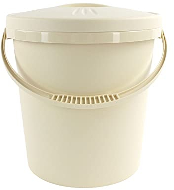 Junior Joy 16L Nappy Storage Pail with Secure Lid and Handle – Cream – Durable, Odour-Blocking Bin for Baby Nappies, Laundry, Toys – 80cm x 60cm x 47cm – Multi-Purpose, Easy-Clean Plastic