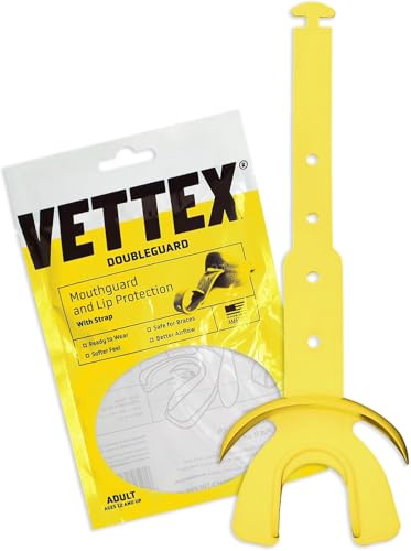 Vettex DoubleGuard Mouth Guard with Lip Protection, Yellow