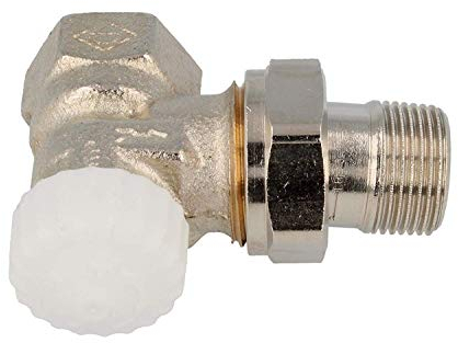 TA Heimeier Th-Unterteil V-exakt II Rotguss vernickelt, Eck 3/8 Zoll, kvs 0,86, 3711-01.000