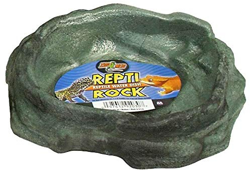 Zoo Med Reptile Rock Water Dish, Medium,Black