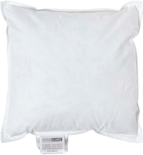 Homescapes quadratische Kissenfüllung, 30 x 30 cm, kleines Füllkissen mit 100% Entenfeder-Füllung, Federkissen, ideal als Schlafkissen oder als Füllung für Sofakissen/Zierkissen