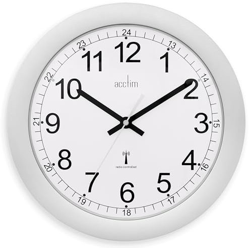 Acctim 74417 Formia - Reloj de Pared radiocontrolado, Color Plateado
