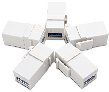 Cable Matters 5-Pack USB 3.0 Keystone Jack Inserts, Gender Changer