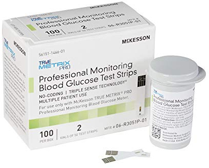 McKesson True METRIX Blood Glucose Test Strips for Diabetes, 100 Strips