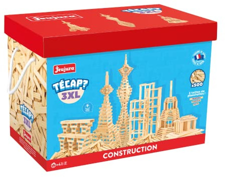 Jeujura 8324 Tecap - Barril de planettes 3XL - 500 Piezas - Juego Infantil - Juego para divertirse en Familia - A Partir de 4 años - Tamaño 3XL - 3 tamaños 3 Veces más construcción - Fabricado en