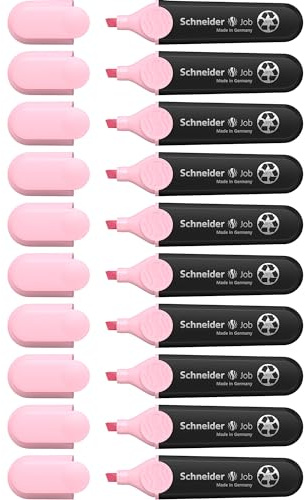 Schneider Job 150 Pastell Textmarker (aus recyceltem Kunststoff, ausgezeichnet mit Der blaue Engel) 10er Pack rosé