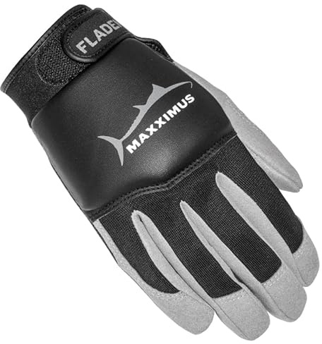 Fladen Big Game Maxximus Kevlar - Guantes acolchados para pesca de atún (3 tamaños, talla L)