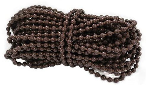 FQTANJU Roller Blind Beaded Chain Cord - 10 Yards Dark Brown Plastic Replacement Rope for Roman Shades & Roller Blinds Repair Fitting, Curtain Bead Repair Kit