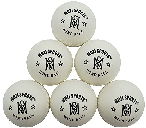 Mozi Sports Windball - Pelotas de críquet Suaves, duraderas y realistas, Bolas de Viento para Entrenamiento en Interiores y Exteriores, práctica, jardín y Playa (Blanco)