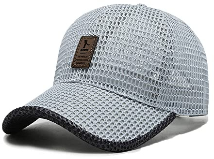 FASHIXD Summer Mesh Baseball Cap for Men Women Trucker Mesh Hat Baseball Hats Outdoor Sports Running hat (1-Gray)