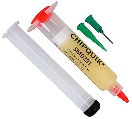 Chip Quik SMD291 Tack Flux no clean in a 10cc syringar w/plunger & spets