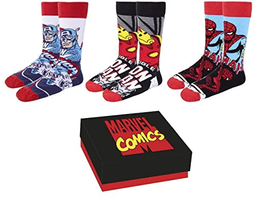 Avengers Motiv Socken 3er-Set 40-46 von Marvel in Einer Geschenkbox