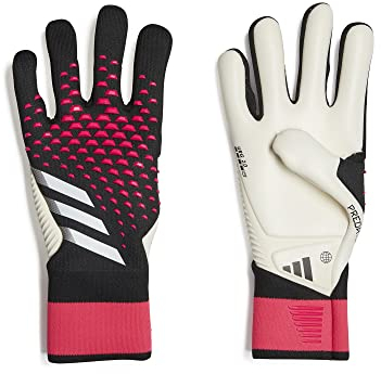 adidas Unisex Goalkeeper Gloves (W/O Fingersave) Predator Pro Goalkeeper Gloves, Black/White/Team Shock Pink, HN3345, 9