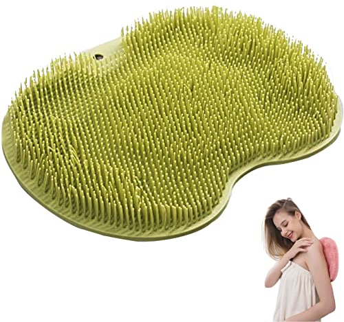 Rutschfestes Silikon Massagepad, Fußbürste Wäscher Massagegerät Dusche, Dusch Fußmassagegerät Scrubber, Silikon-Dusch Fußschrubber, Massager Reiniger mit rutschfesten Saugnäpfen((Grün)