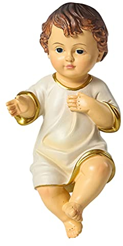 STOBOK Statuetta Gesù Bambino Presepe - Figura Natale Cristo in Resina - Statua Sacra Religiosa da Tavolo per Decorazione Chiesa