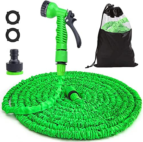 Manguera de jardín expandible, manguera de agua de 50 pies con boquilla de pulverización de 7 funciones, mangueras de jardín multifunción para jardinería, lavado de mascotas